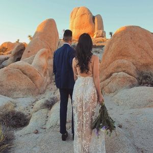 Floral Embroidered Maxi Wedding, Bridal, or Prom Dress
CHAMPAGNE